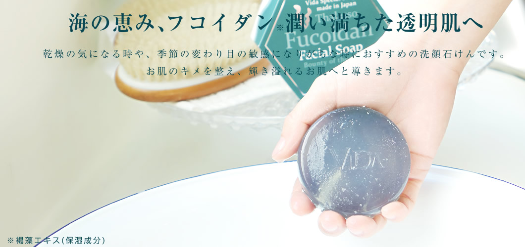 Thalasso Fucoidan Clay Cream Soap タラソ・フコイダン フェイシャルソープ 100g タラソフコイダン フェイシャルソープ 鉄腕ダッシュ 鉄腕DASH　ぬるぬる ヌルヌル ぬるぬる選手権 ヌメヌメ選手権 テレビ 海藻 もずく わかめ こんぶ 泥 洗顔 テレビ紹介 ミネラル ふこいだん ベントナイト ザ!鉄腕!DASH!!